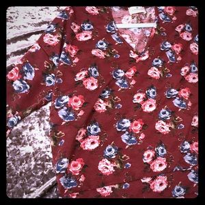 Rose Print Choker top, Size M